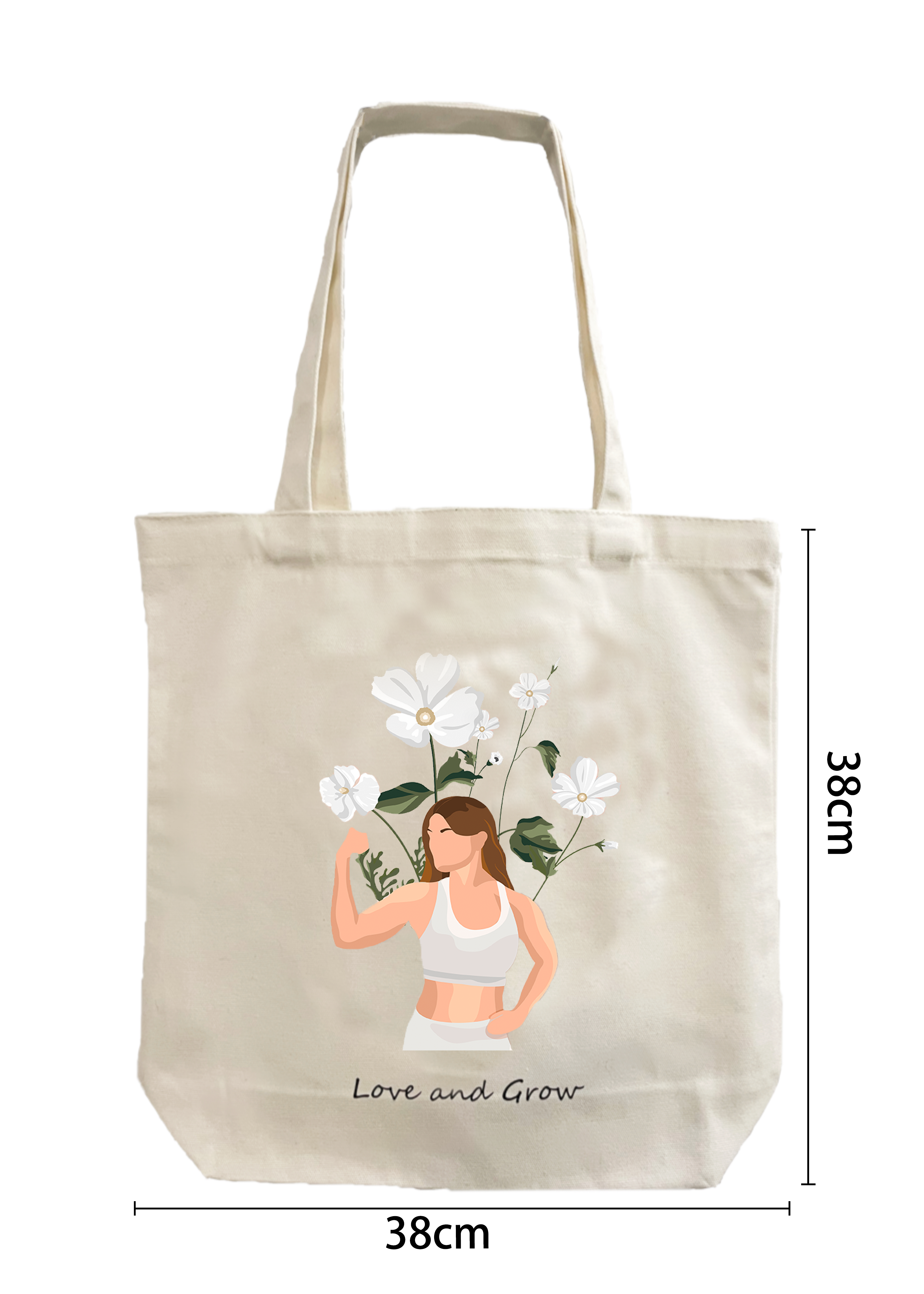 Tote Bag - Gym Girl with Flower