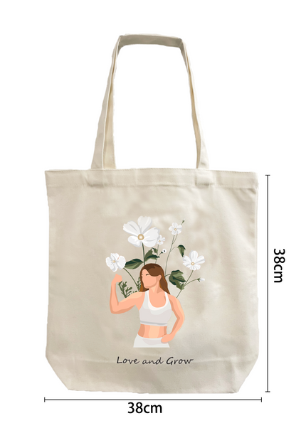 Tote Bag - Gym Girl with Flower