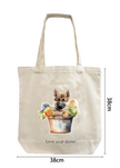 Tote Bag - Puppy in Flower Pot