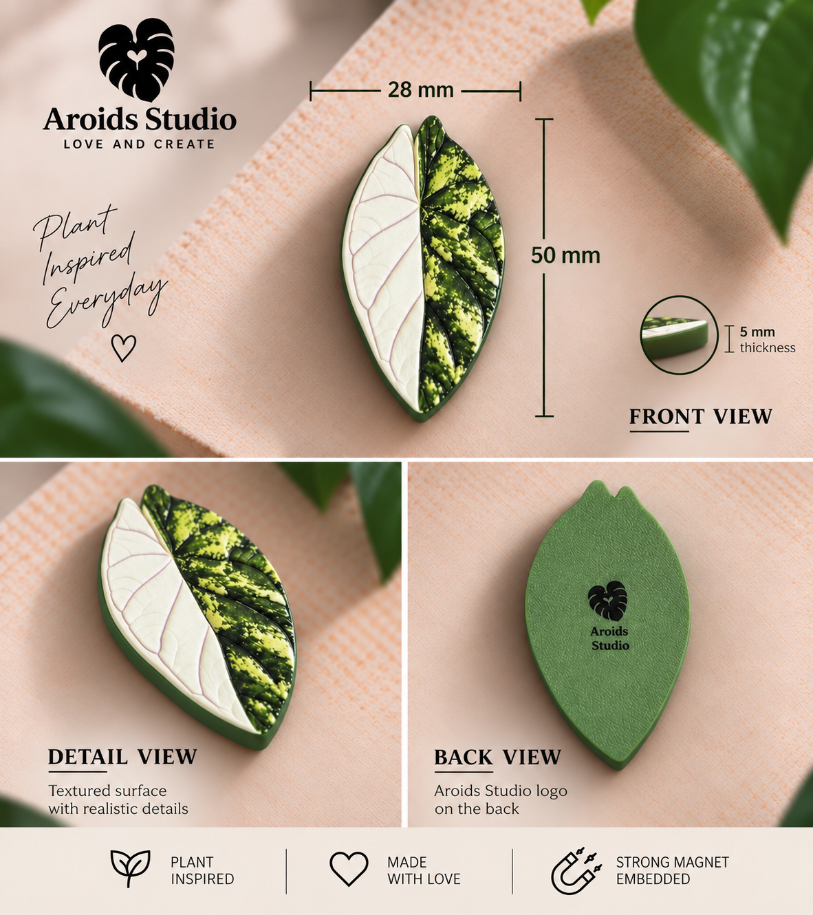 Tropical Leaf Magnet — Alocasia Series