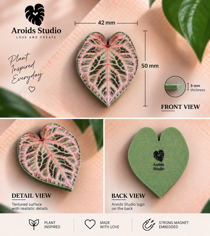 Tropical Leaf Magnet — Anthurium Series