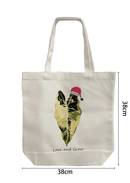 Tote Bag - Alocasia with Santa Hat