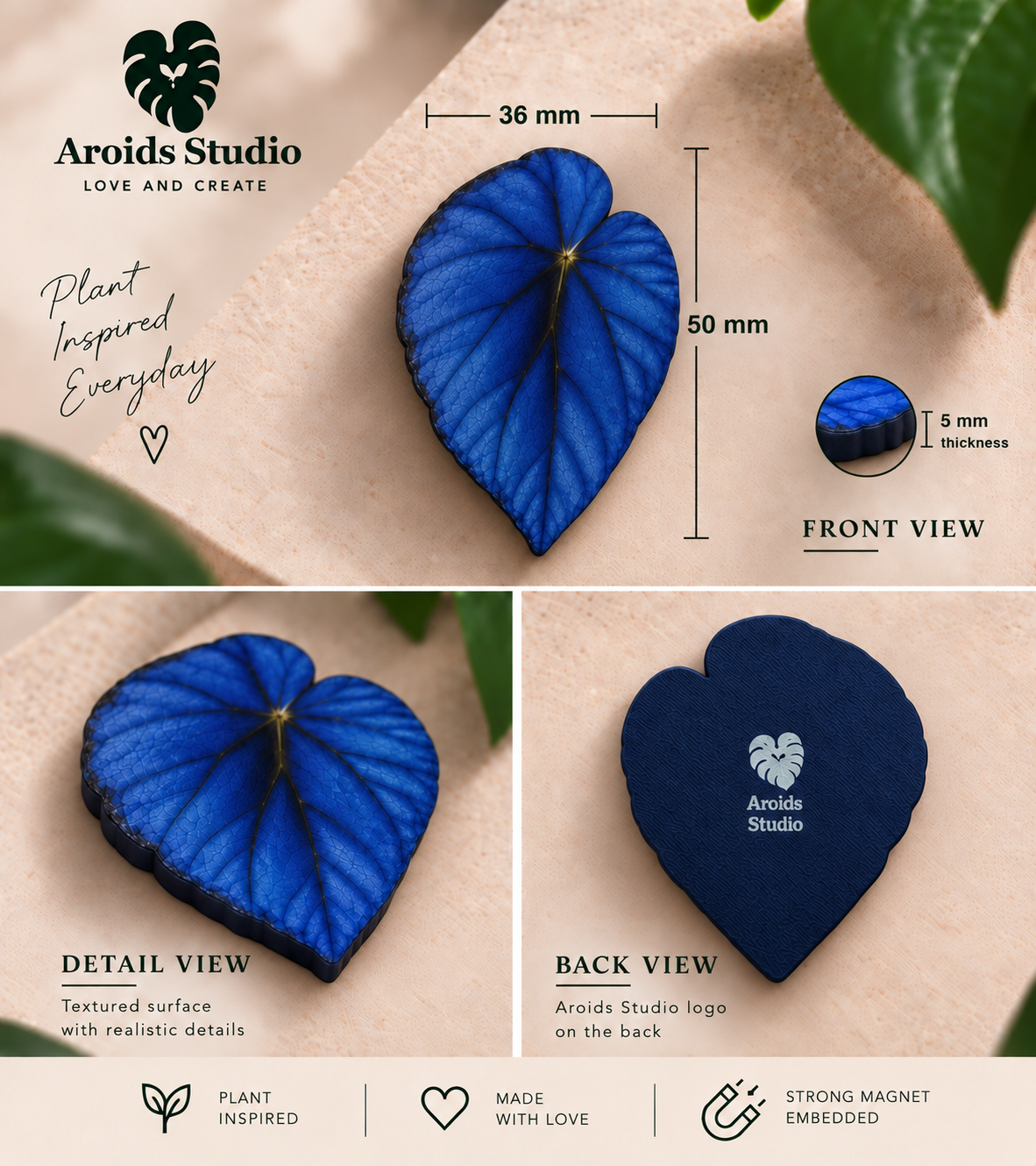 Tropical Leaf Magnet — Begonia Series