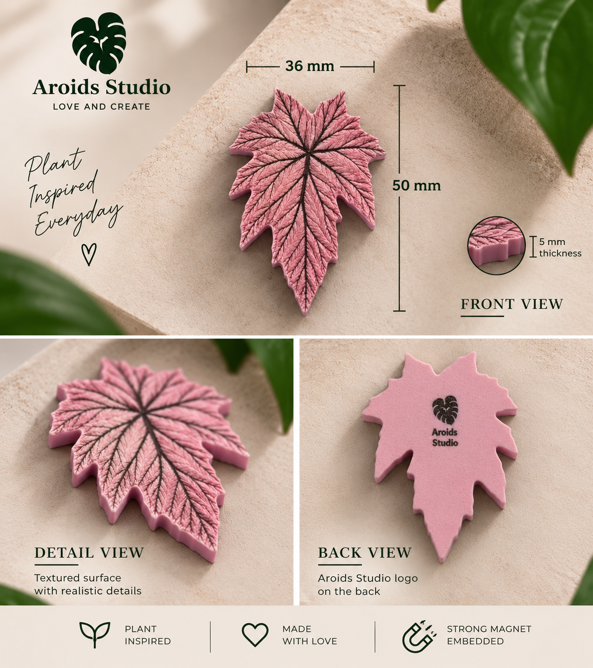 Tropical Leaf Magnet — Begonia Series