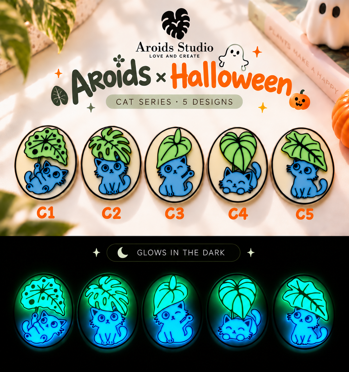 Aroids x Halloween Magnet Collection Series (Glow in the dark)
