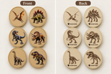 Dinosaur Fossil Magnet Collection - Set of 6 (Front Textured Color + Back Fossil)