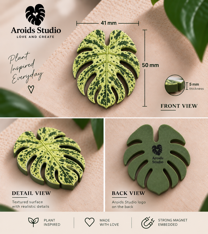Tropical Leaf Magnet — Monstera Series