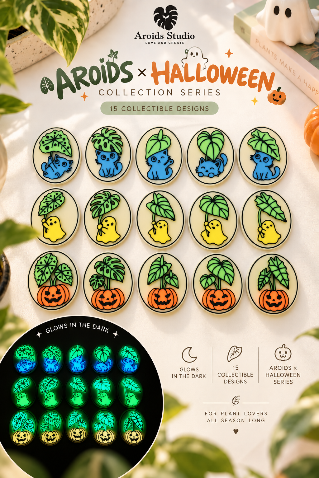 Aroids x Halloween Magnet Collection Series (Glow in the dark)