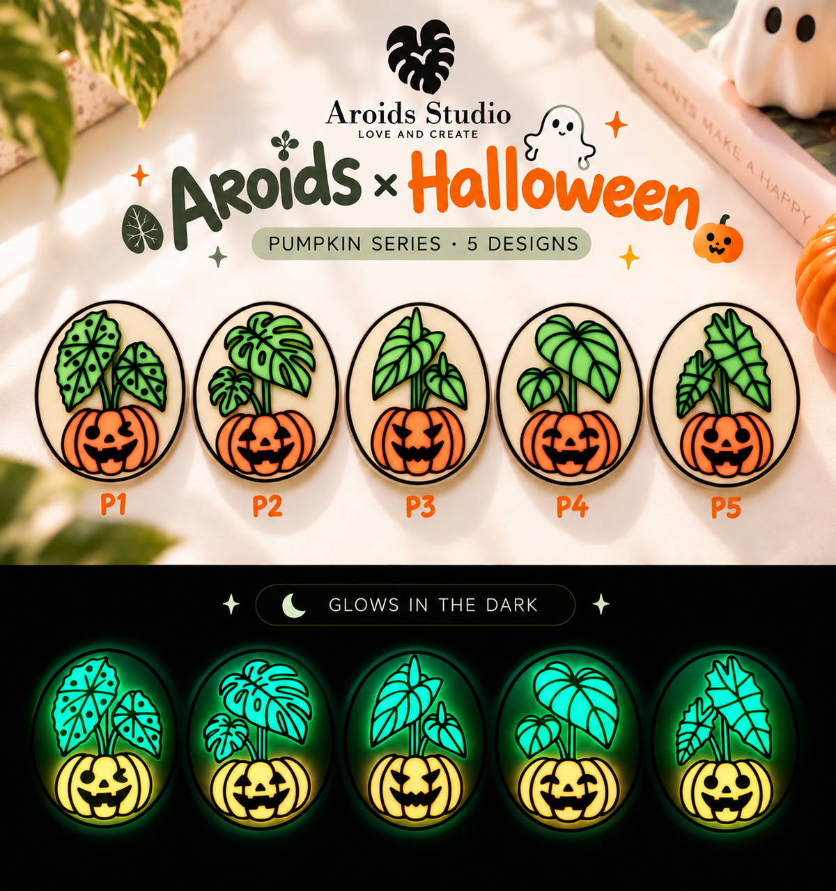 Aroids x Halloween Magnet Collection Series (Glow in the dark)